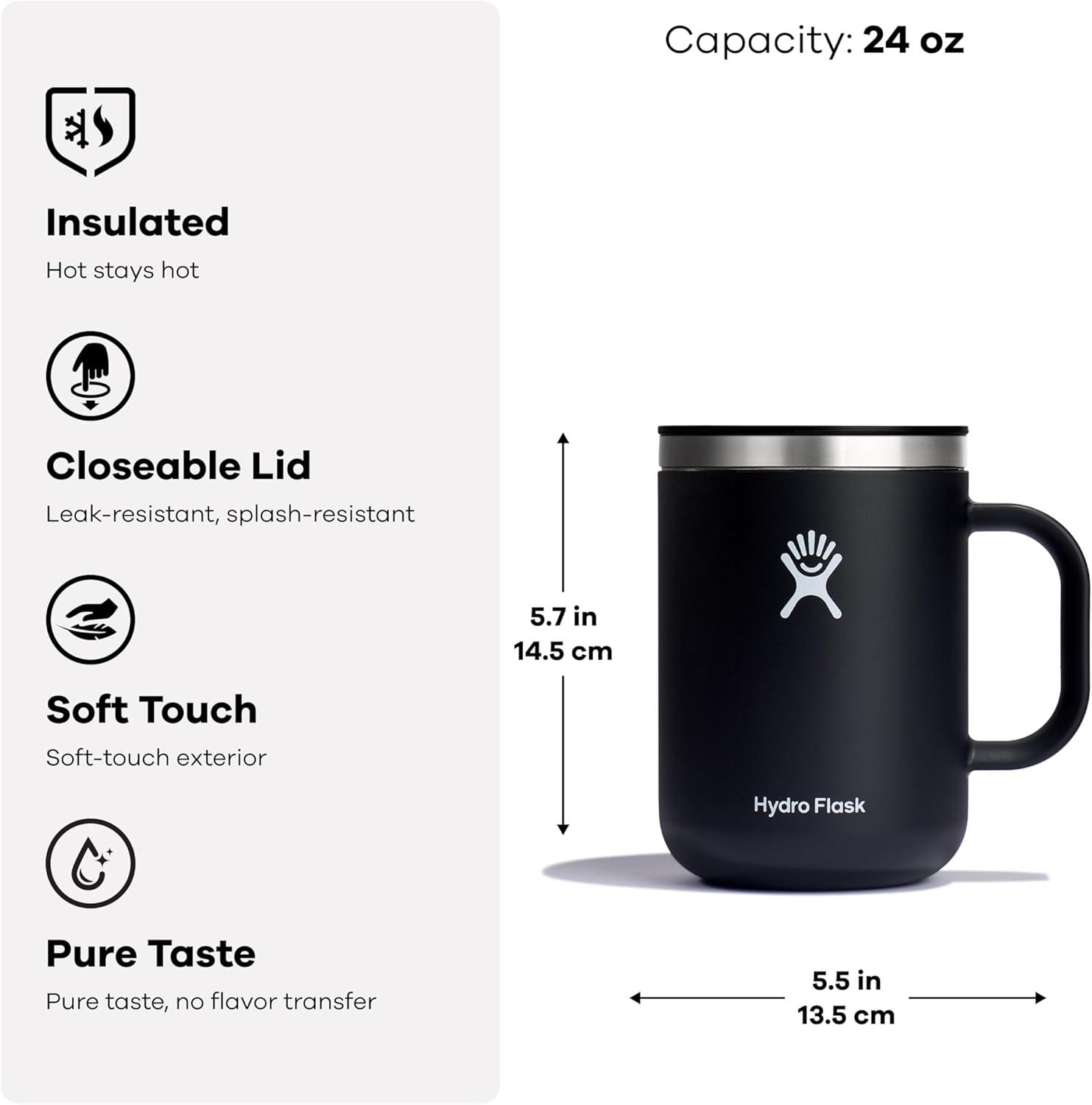 imageHydro Flask Coffee Mug Insulated Stainless Steel Non Spill Leak Resistant Travel Mug 12 Oz SandpiperOAT