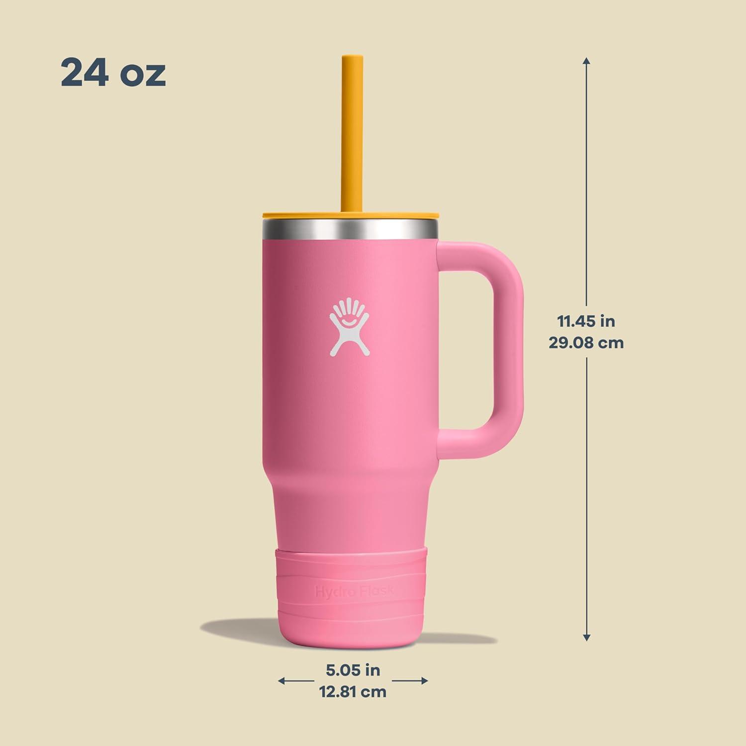 imageHydro Flask Kids 24 Oz Travel Tumbler with Handle Lid and Straw for School Insulated Stainless Steel in Coconut CreamSEASPRAY