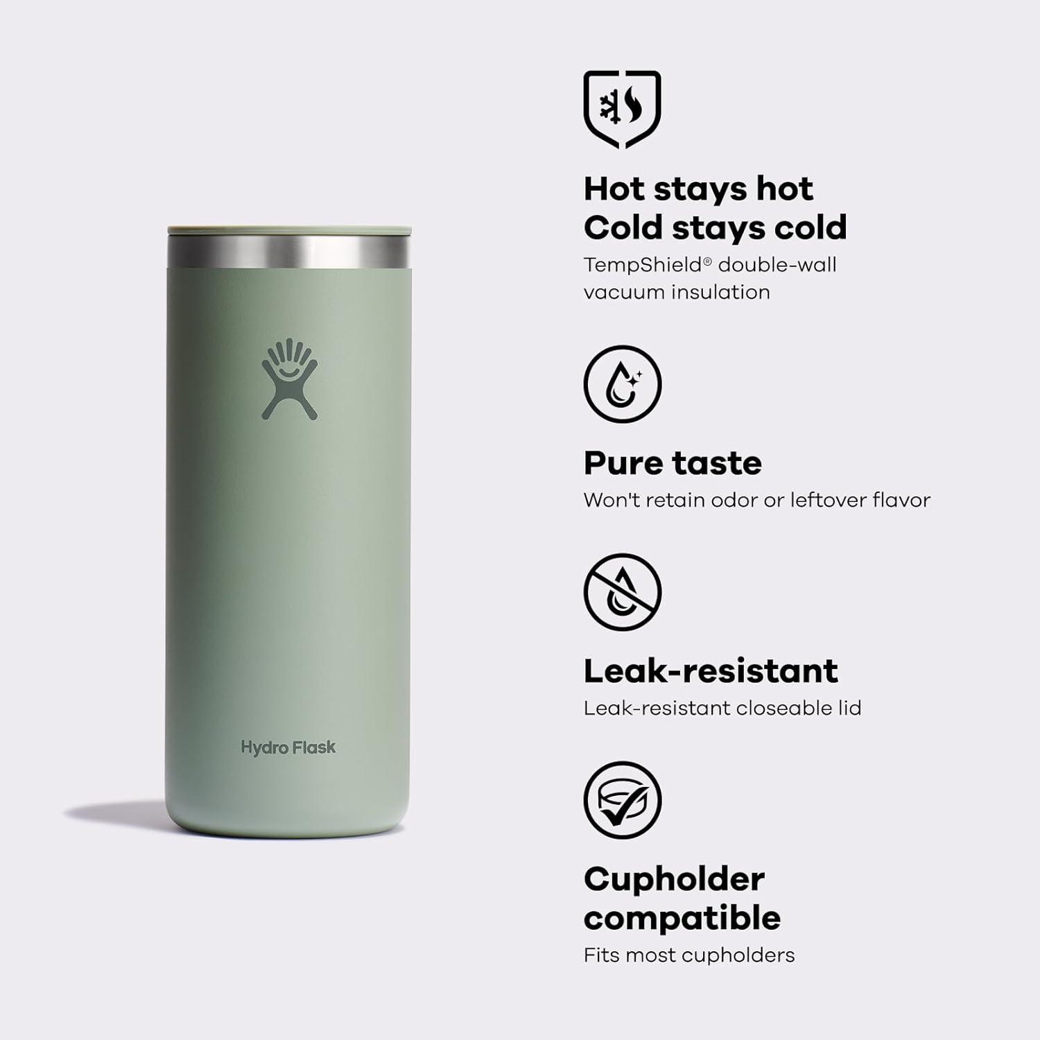 imageHydro Flask Travel Coffee Cup Insulated Stainless Steel NonSpill Leak Proof ToGo Tumbler 16 Oz Mermaid GreenBEACHPLUM PURPLE