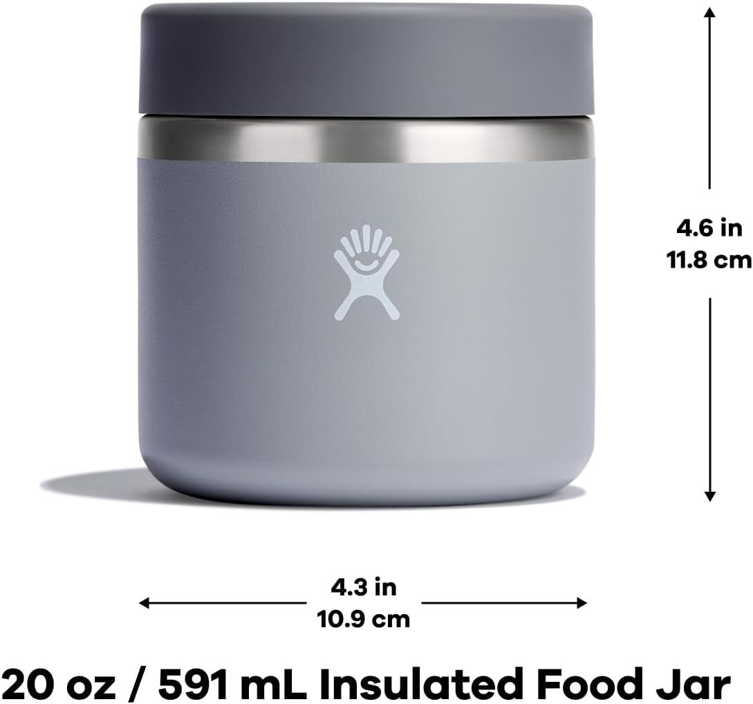 imageHydro Flask Food Jar Insulated Stainless Steel Snack Travel Container for Hot Food amp Soup 12 Oz Oat TanTrillium Pink