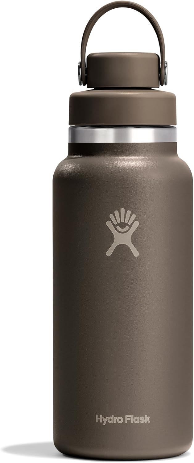 imageHydro Flask Water Bottle Insulated Stainless Steel Wide Mouth Flex Chug Lid Non Spill Leakproof in 32 Oz Shale GraySandpiper