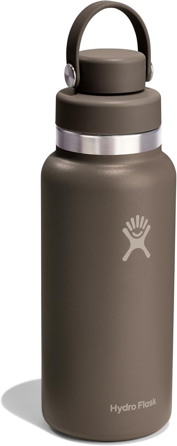 imageHydro Flask Water Bottle Insulated Stainless Steel Wide Mouth Flex Chug Lid Non Spill Leakproof in 32 Oz Shale GraySandpiper