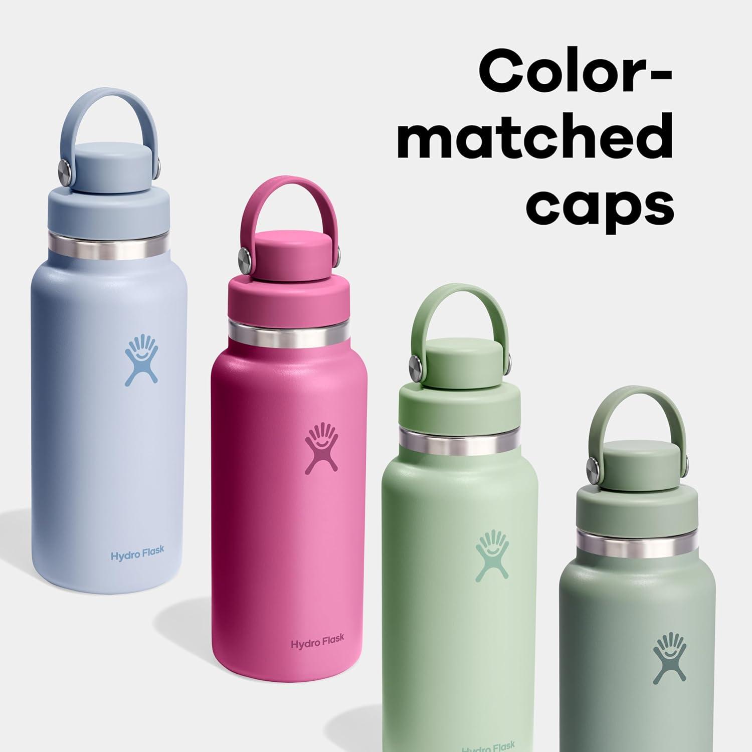 imageHydro Flask Water Bottle Insulated Stainless Steel Wide Mouth Flex Chug Lid Non Spill Leakproof in 32 Oz Shale GraySandpiper