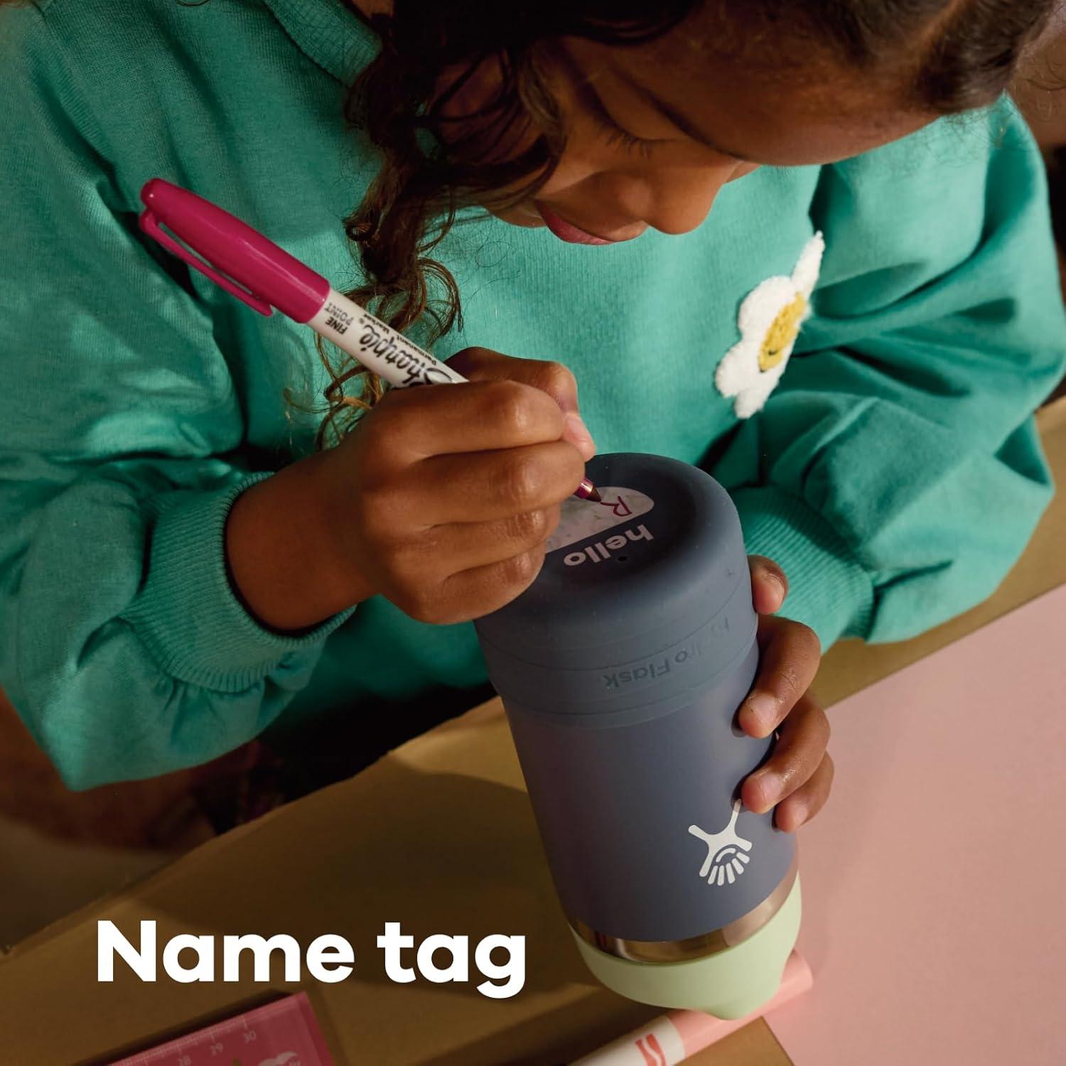 imageHydro Flask Kids Water Bottle for School Stainless Steel and Insulated with Straw Cap 12 Oz World of Eric Carle Caterpillar YellowKOALA