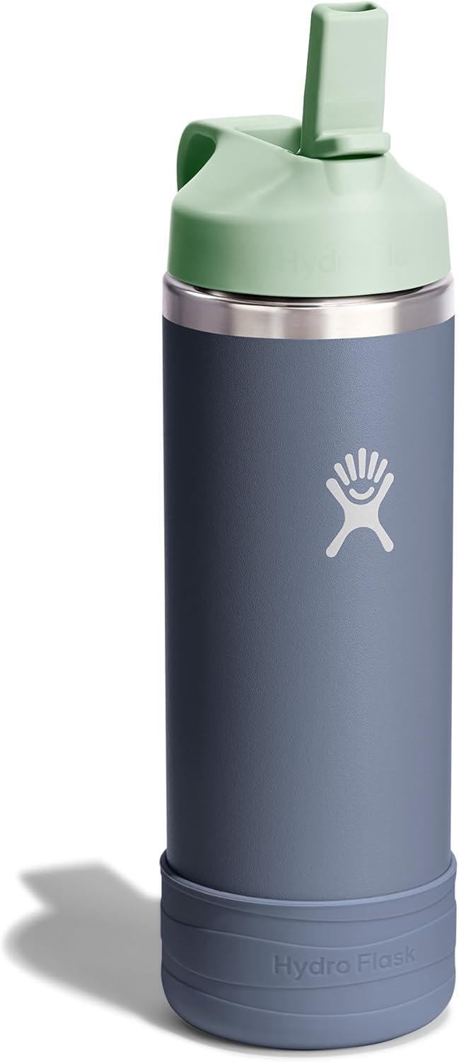 imageHydro Flask Kids Water Bottle for School Stainless Steel and Insulated with Straw Cap 12 Oz World of Eric Carle Caterpillar YellowKOALA
