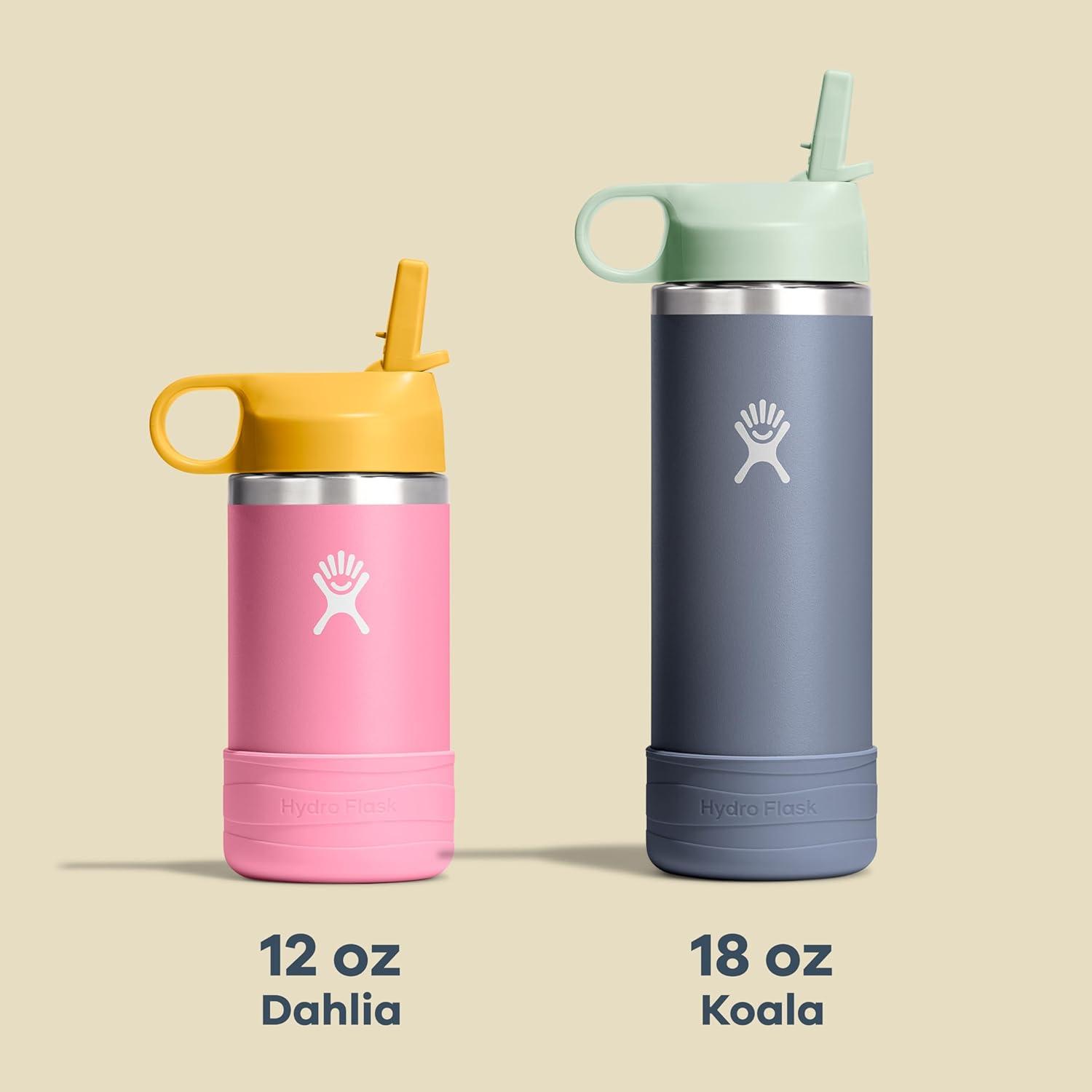 imageHydro Flask Kids Water Bottle for School Stainless Steel and Insulated with Straw Cap 12 Oz World of Eric Carle Caterpillar YellowKOALA