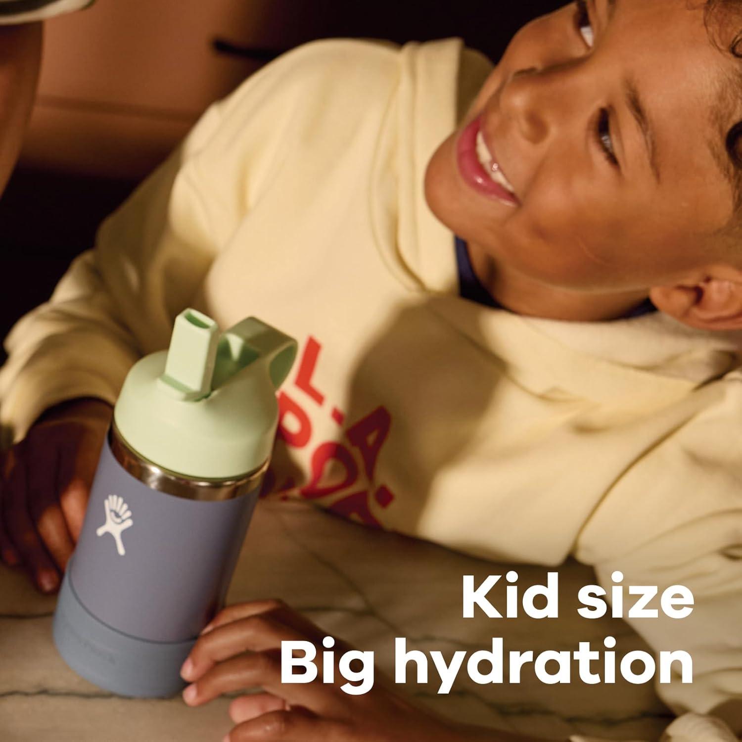 imageHydro Flask Kids Water Bottle for School Stainless Steel and Insulated with Straw Cap 12 Oz World of Eric Carle Caterpillar YellowKOALA