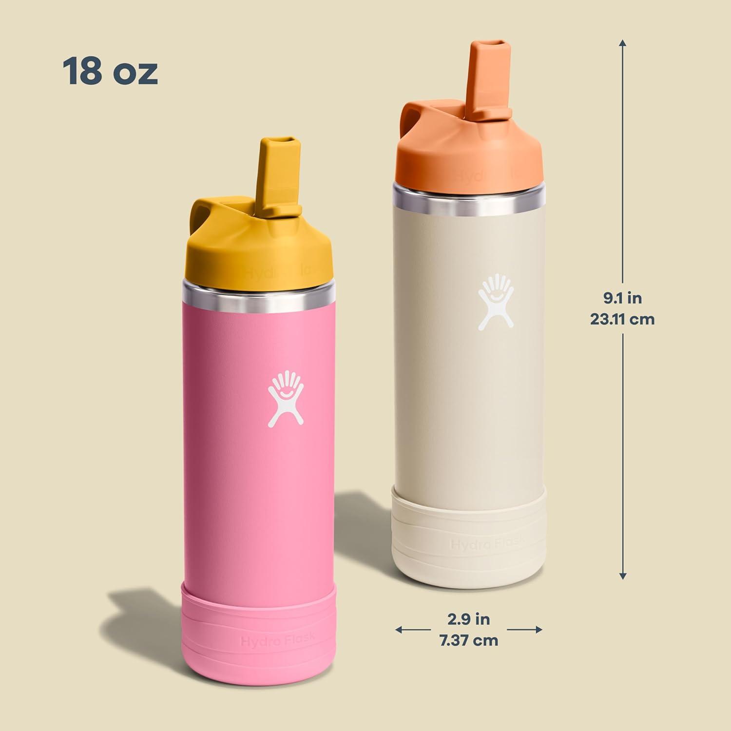 imageHydro Flask Kids Water Bottle for School Stainless Steel and Insulated with Straw Cap 12 Oz World of Eric Carle Caterpillar YellowKOALA