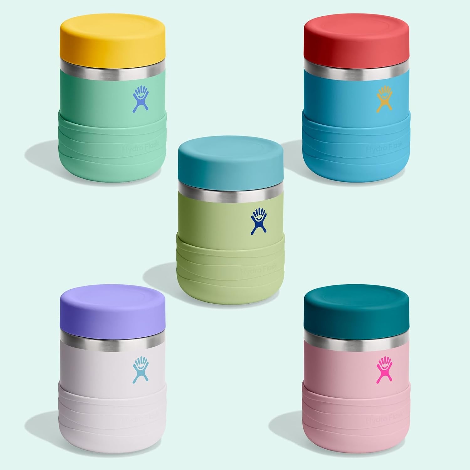 image:imageHydro Flask Insulated Food Container Snack Container for Kids and Lunch Box 12 Oz Food Jar in Cloud PinkSEEDLING GREEN