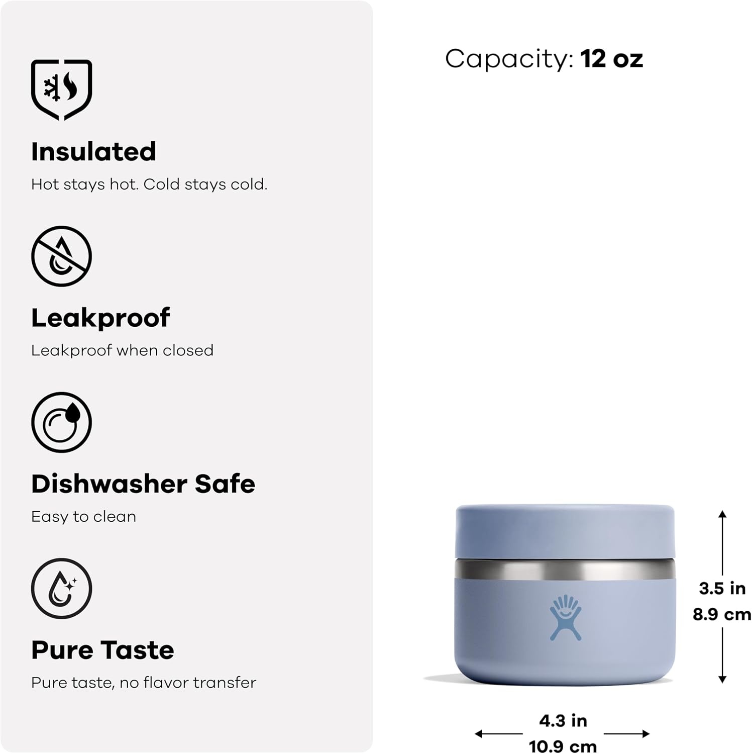 image:imageHydro Flask Food Jar Insulated Stainless Steel Snack Travel Container for Hot Food Lunch amp Soup 12 Oz Deep TealBirch
