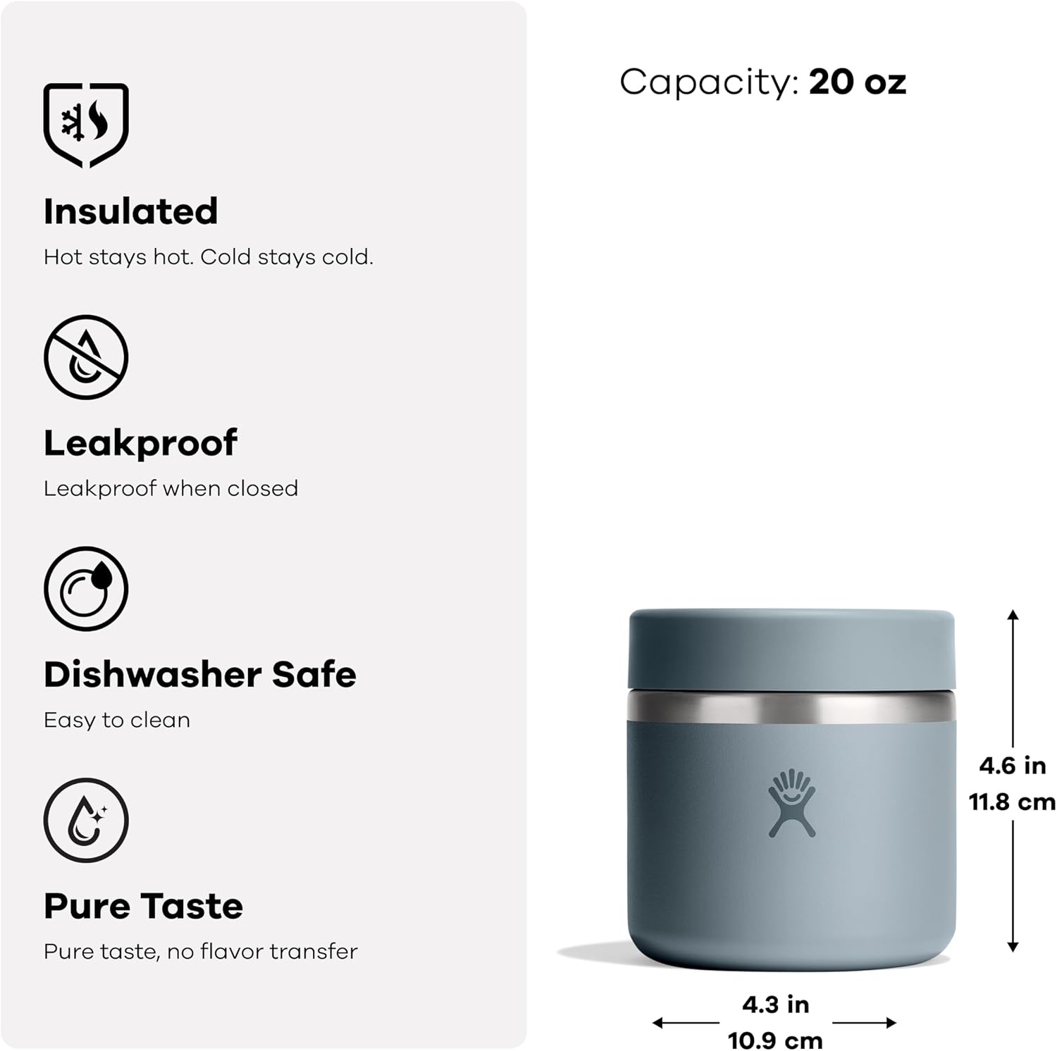 image:imageHydro Flask Food Jar Insulated Stainless Steel Snack Travel Container for Hot Food Lunch amp Soup 12 Oz Deep TealOat