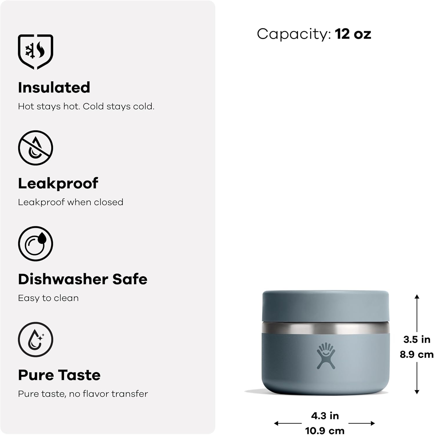 image:imageHydro Flask Food Jar Insulated Stainless Steel Snack Travel Container for Hot Food Lunch amp Soup 12 Oz Deep TealOat