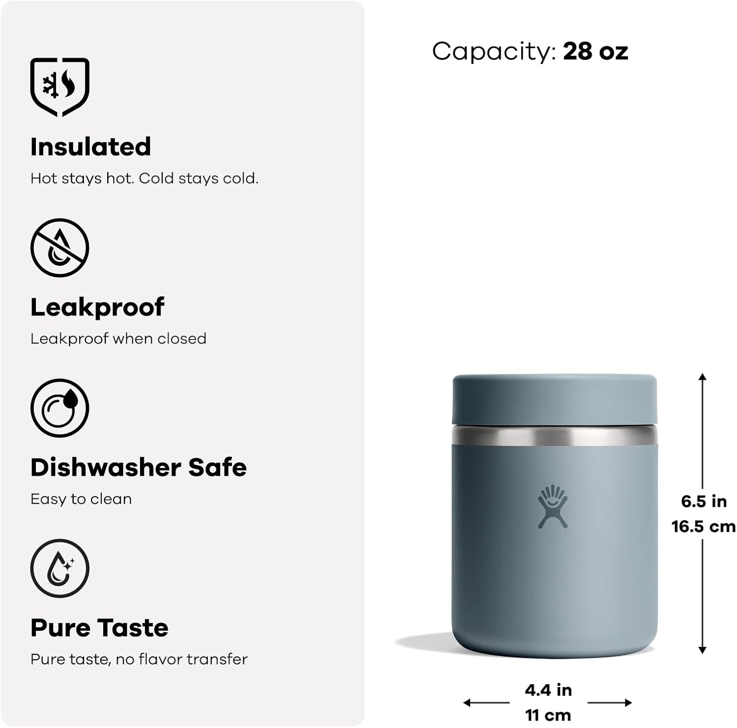 image:imageHydro Flask Food Jar Insulated Stainless Steel Snack Travel Container for Hot Food Lunch amp Soup 12 Oz Deep TealShale Gray
