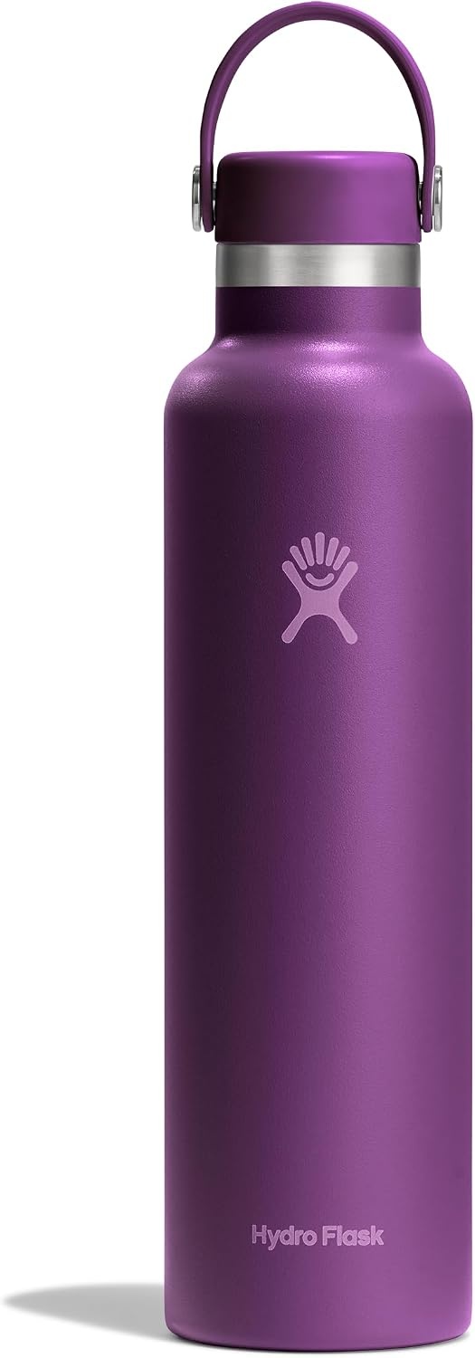 image:imageHydro Flask Water Bottle Insulated Stainless Steel Non Spill Leakproof in 24 Oz Deep TealBeachplum Purple