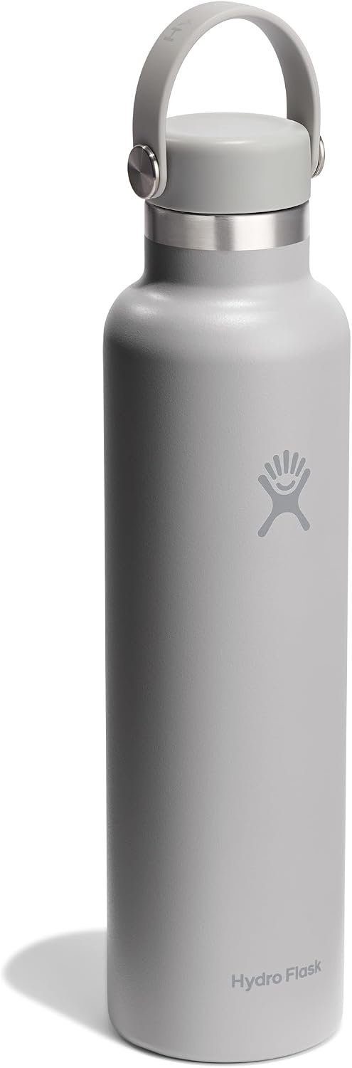 image:imageHydro Flask Water Bottle Insulated Stainless Steel Non Spill Leakproof in 24 Oz Deep TealBirch Gray
