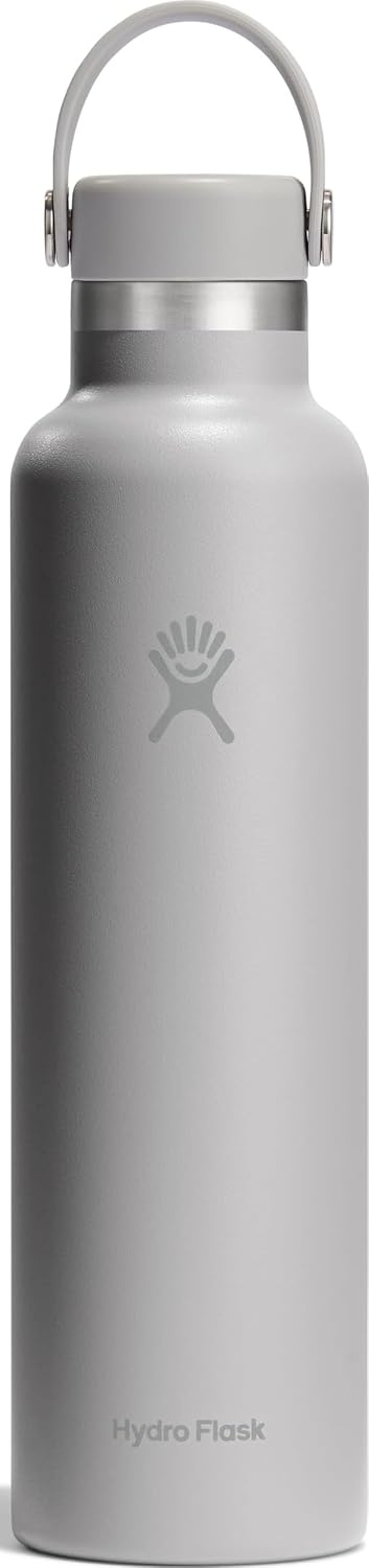 image:imageHydro Flask Water Bottle Insulated Stainless Steel Non Spill Leakproof in 24 Oz Deep TealBirch Gray