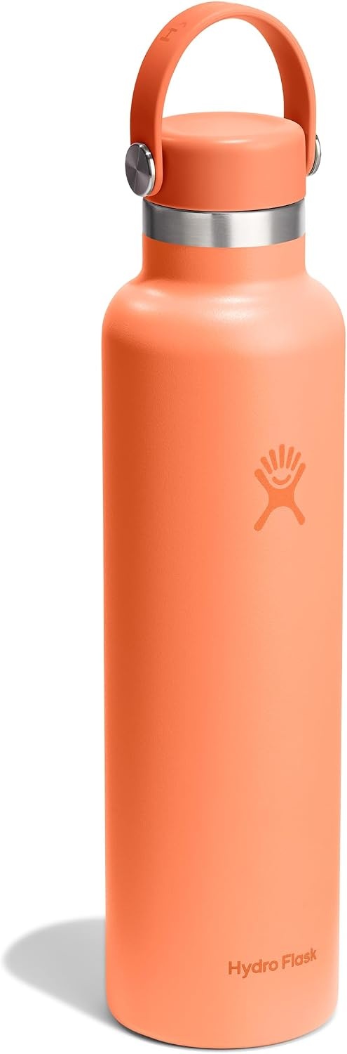 image:imageHydro Flask Water Bottle Insulated Stainless Steel Non Spill Leakproof in 24 Oz Deep TealNectar Orange