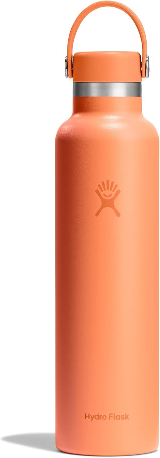 image:imageHydro Flask Water Bottle Insulated Stainless Steel Non Spill Leakproof in 24 Oz Deep TealNectar Orange
