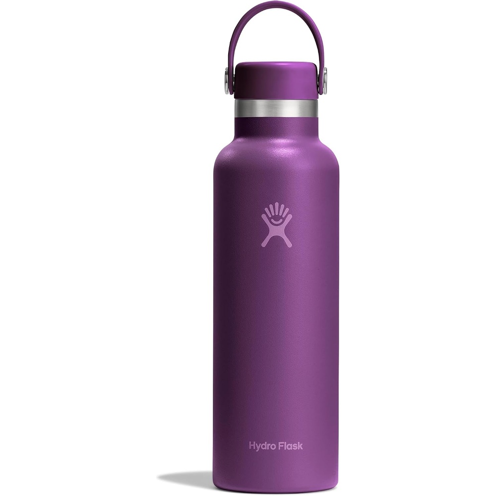 image:imageHydro Flask Water Bottle Insulated Stainless Steel Non Spill Leakproof in 24 Oz Deep TealBeachplum Purple
