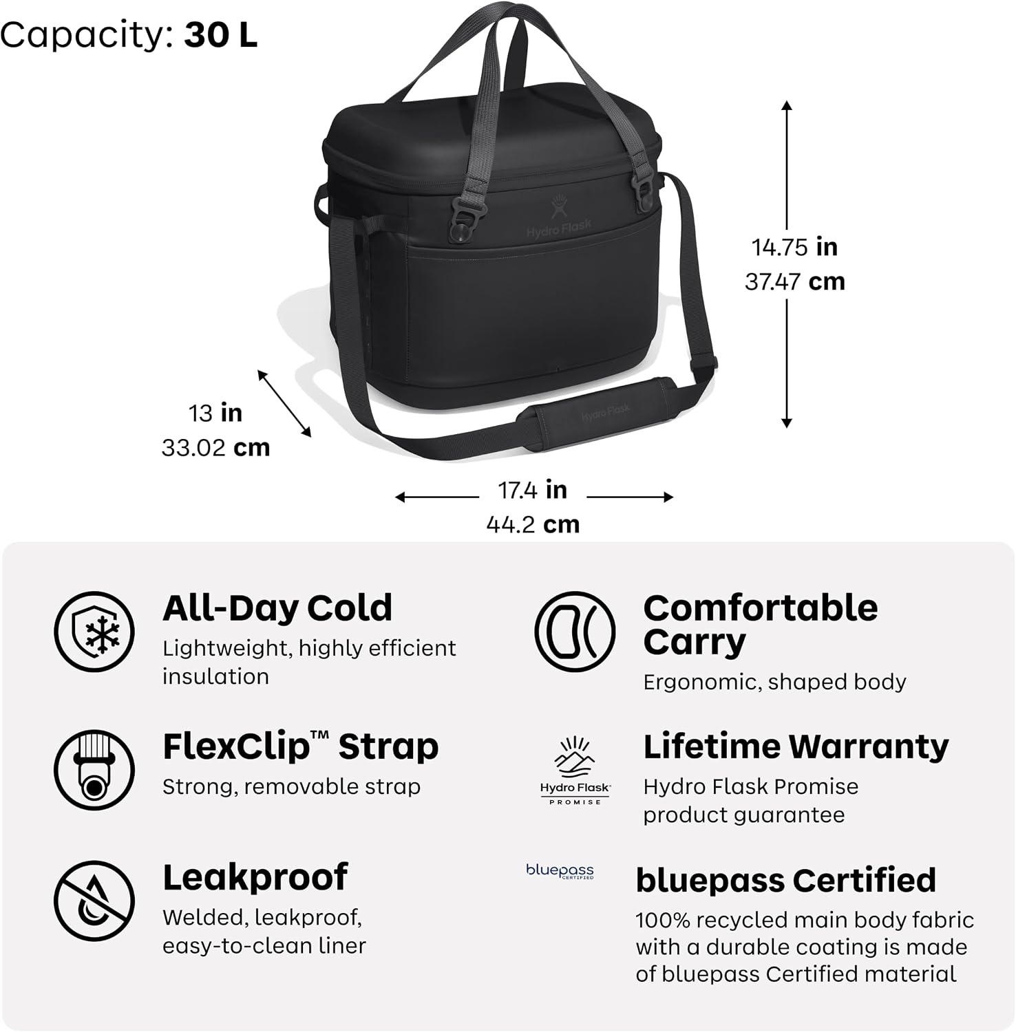image:imageHydro Flask Carryout Cooler Insulated Portable Soft Cooler 30 L Palmer GreenCAPRI BLUE
