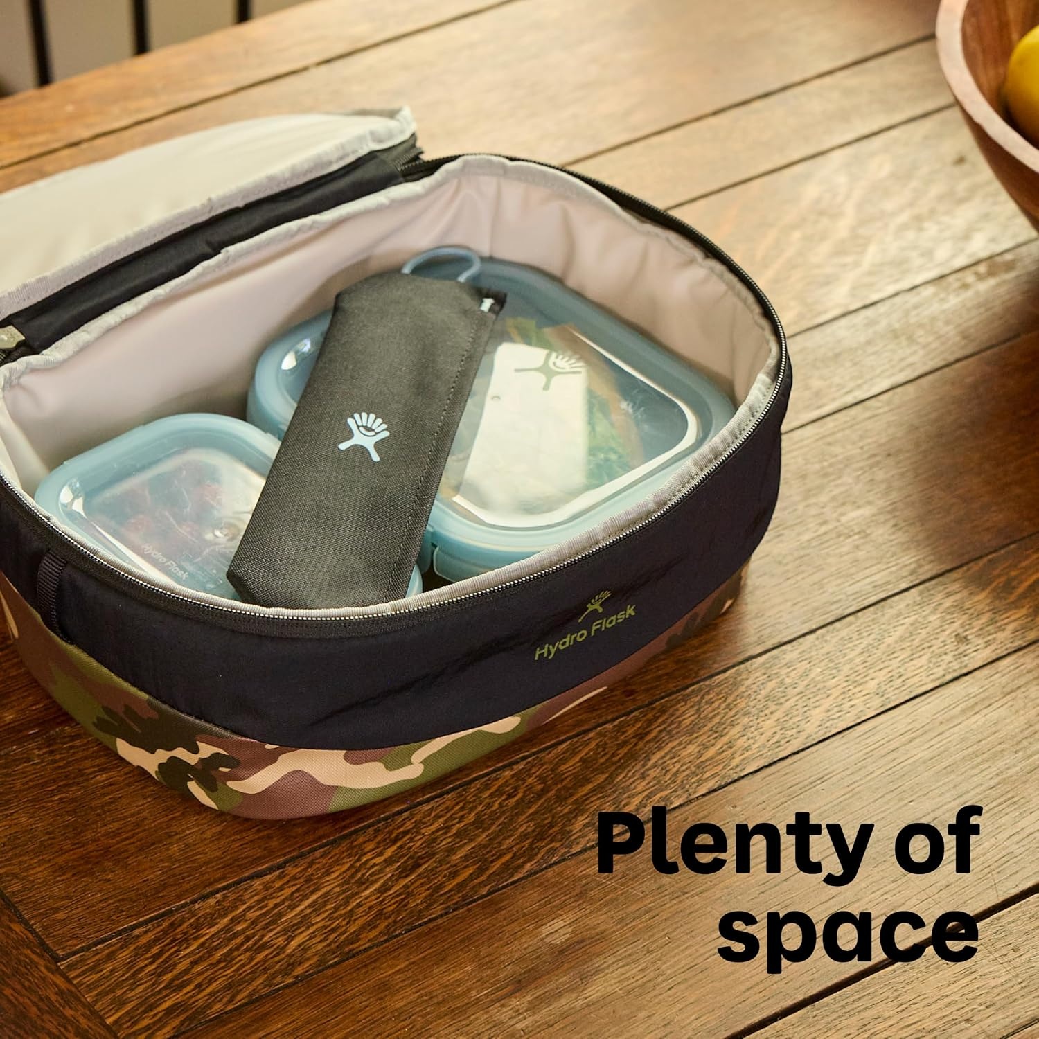 image:imageHydro Flask Carryout Lunch Box Insulated Lunch Box Soft Cooler Travel Bag BurgundyWOODLAND CAMO