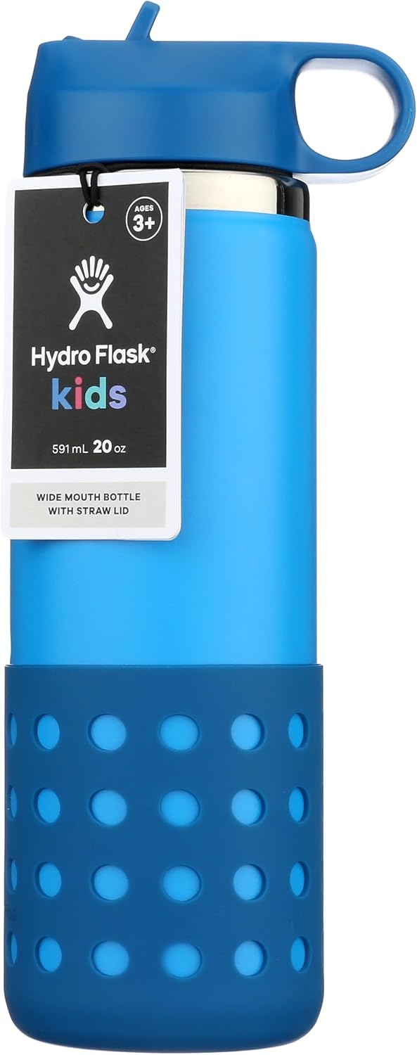 image:imageHydro Flask Kids Water Bottle for School Stainless Steel and Insulated with Straw Cap 12 Oz in Blossom PinkLake
