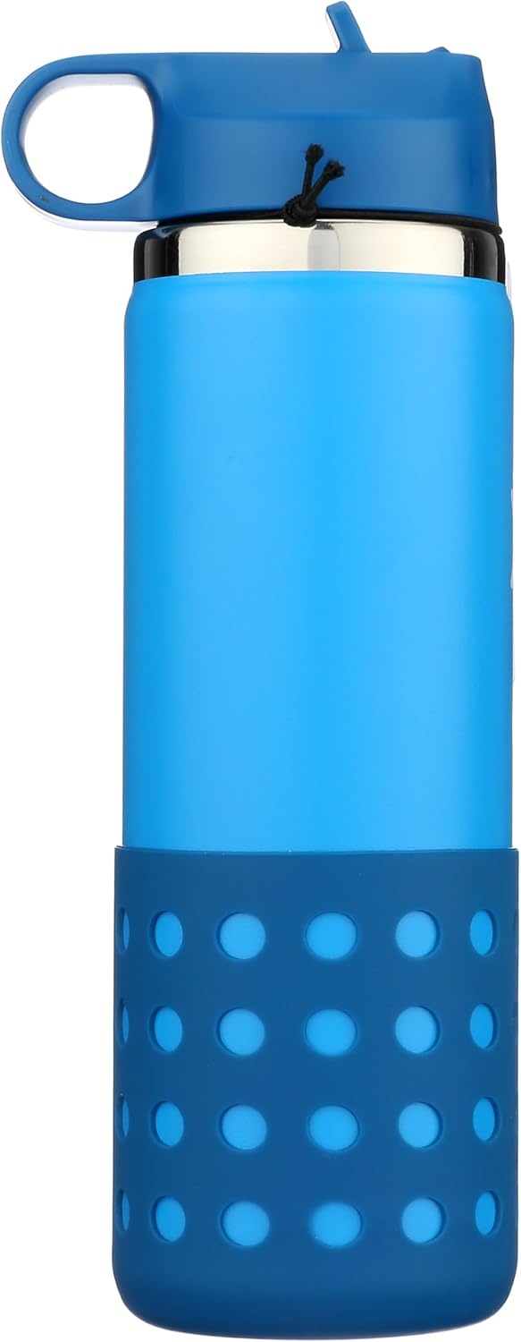 image:imageHydro Flask Kids Water Bottle for School Stainless Steel and Insulated with Straw Cap 12 Oz in Blossom PinkLake