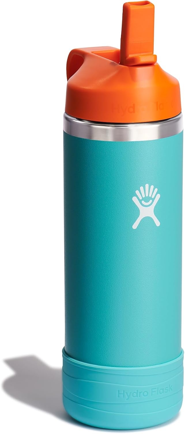 image:imageHydro Flask Kids Water Bottle for School Stainless Steel and Insulated with Straw Cap 12 Oz in Blossom PinkSeaspray
