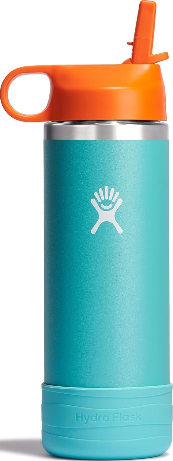image:imageHydro Flask Kids Water Bottle for School Stainless Steel and Insulated with Straw Cap 12 Oz in Blossom PinkSeaspray