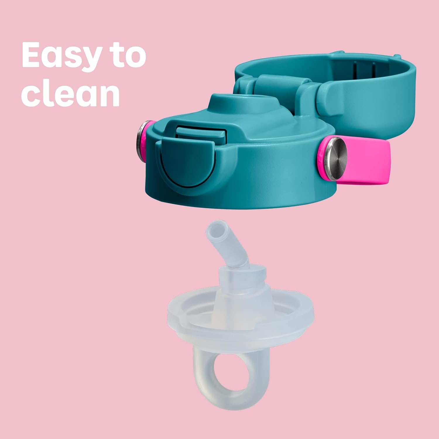 image:imageHydro Flask Kids Water Bottle for School Stainless Steel and Insulated with Straw Cap 18 Oz in Blossom Pink