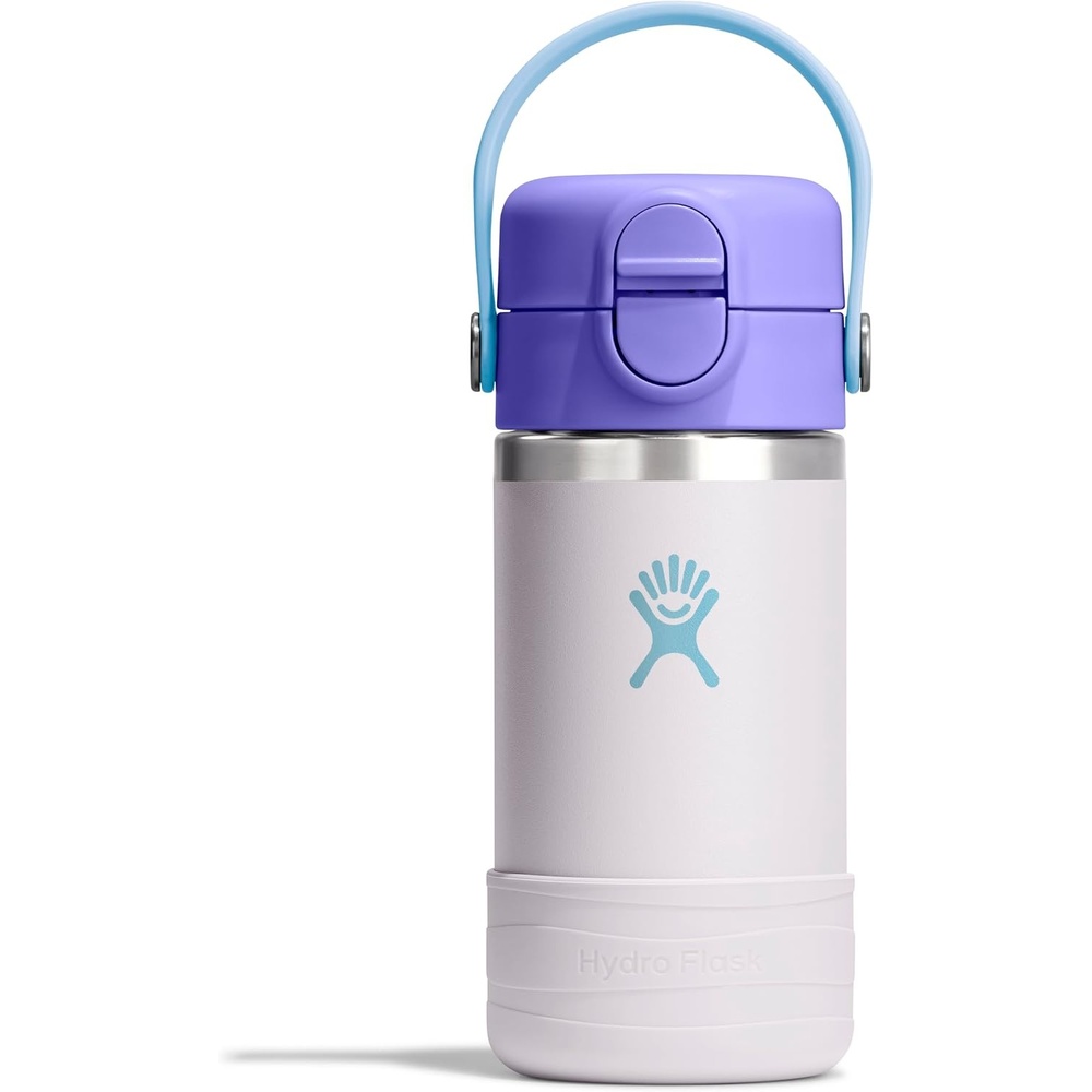image:imageHydro Flask Kids Water Bottle for School Stainless Steel and Insulated with Straw Cap 12 Oz in Blossom PinkCloud Pink