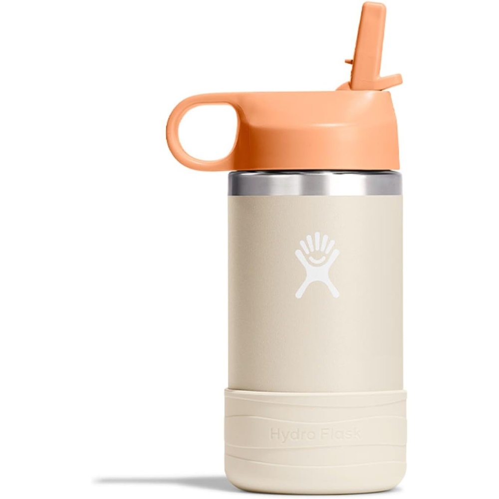 image:imageHydro Flask Kids Water Bottle for School Stainless Steel and Insulated with Straw Cap 12 Oz in Blossom PinkCoconut