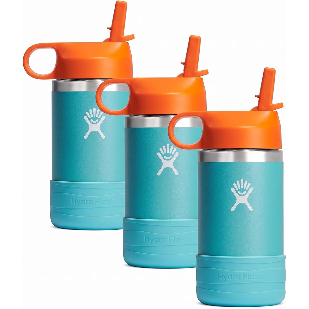 image:imageHydro Flask Kids Water Bottle for School Stainless Steel and Insulated with Straw Cap 12 Oz in Blossom PinkSEASPRAY