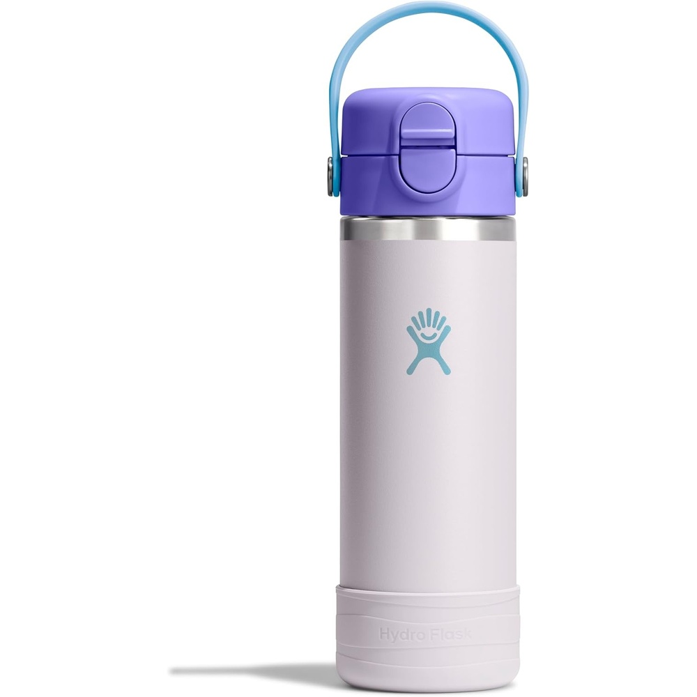 image:imageHydro Flask Kids Water Bottle for School Stainless Steel and Insulated with Straw Cap 18 Oz in Cloud Pink