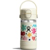 Hydro Flask Kids Water Bottle for School – Stainless Steel and Insulated with Covered Straw Cap – 12 Oz in Daydream White