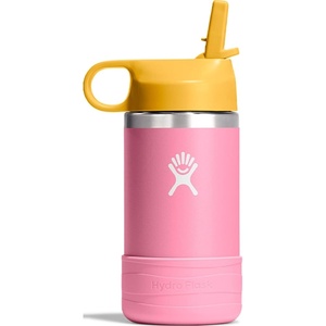 Hydro Flask Kids Water Bottle for School – Stainless Steel and Insulated with Straw Cap – 12 Oz in Blossom Pink(Dahlia)