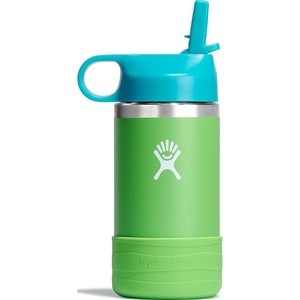 Hydro Flask Kids Water Bottle for School – Stainless Steel and Insulated with Straw Cap – 12 Oz in Blossom Pink(Grass)