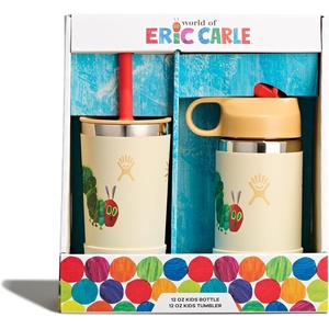 Hydro Flask Kids Water Bottle for School – Stainless Steel and Insulated with Straw Cap – 12 Oz in Blossom Pink(HUNGRY CATERPILLAR)