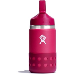 Hydro Flask Kids Water Bottle for School – Stainless Steel and Insulated with Straw Cap – 12 Oz in Blossom Pink(Peony)