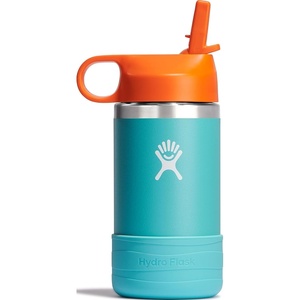 Hydro Flask Kids Water Bottle for School – Stainless Steel and Insulated with Straw Cap – 12 Oz in Blossom Pink(Seaspray)