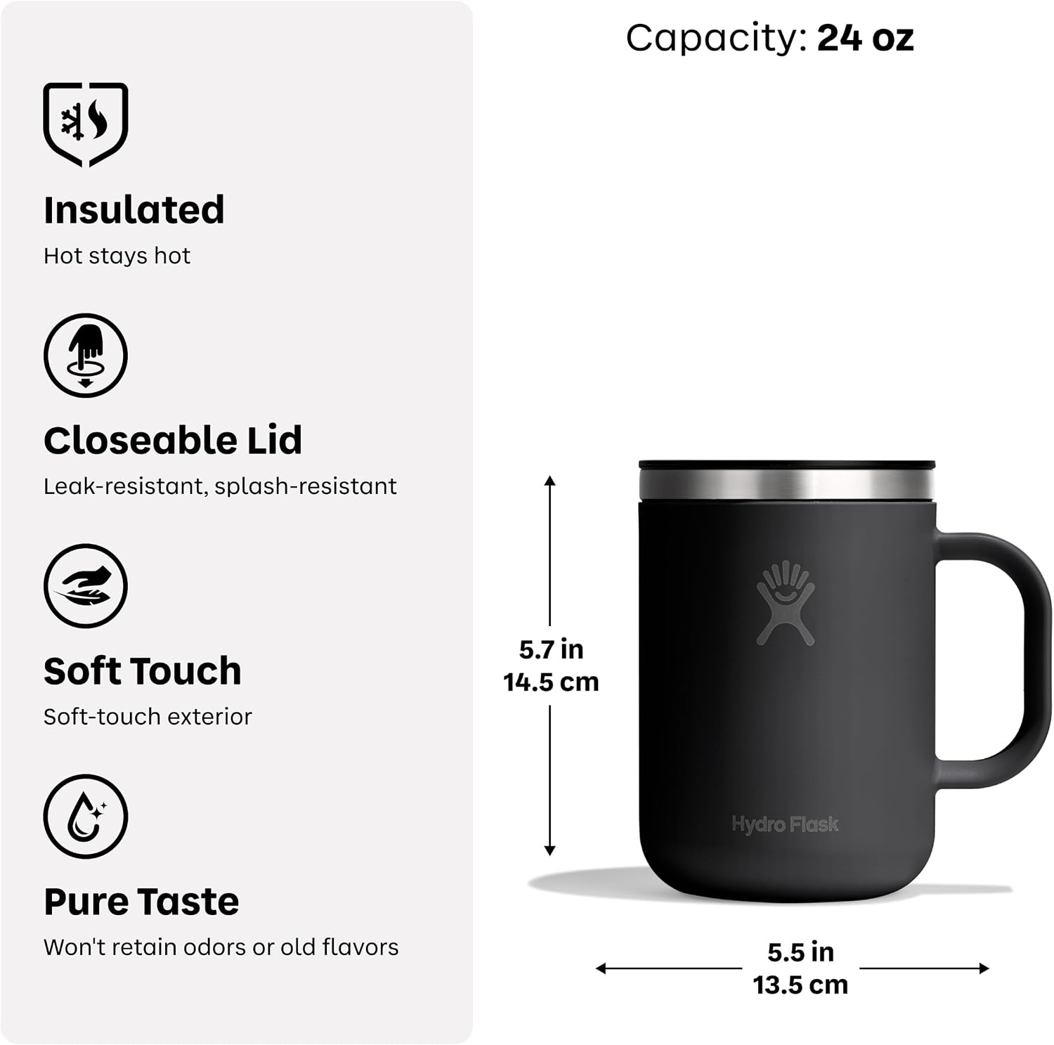 image:imageHydro Flask Coffee Mug Insulated Stainless Steel Non Spill Leak Resistant Travel Mug 24 Oz Palmer GreenBurgundy