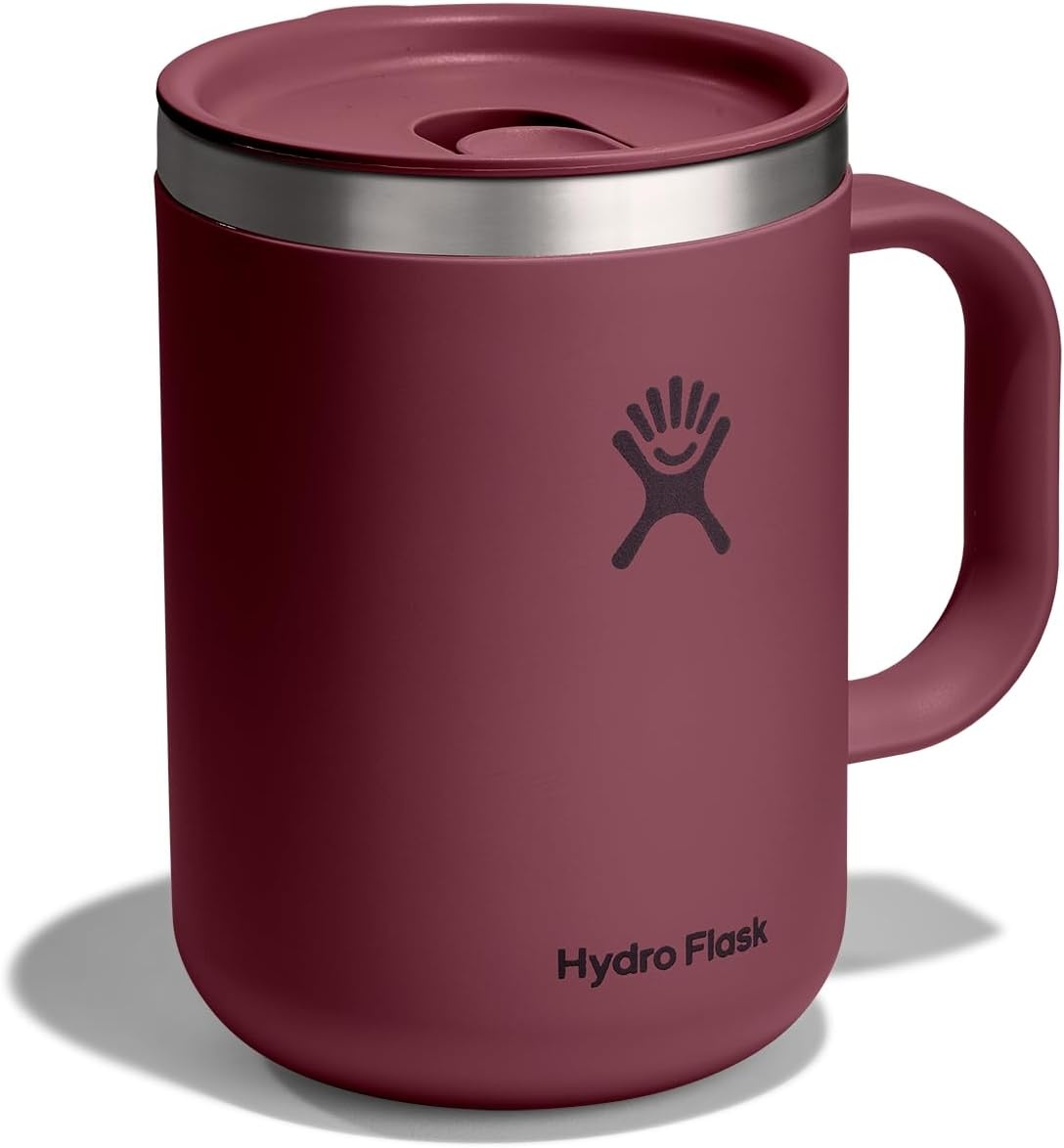 image:imageHydro Flask Coffee Mug Insulated Stainless Steel Non Spill Leak Resistant Travel Mug 24 Oz Palmer GreenBurgundy