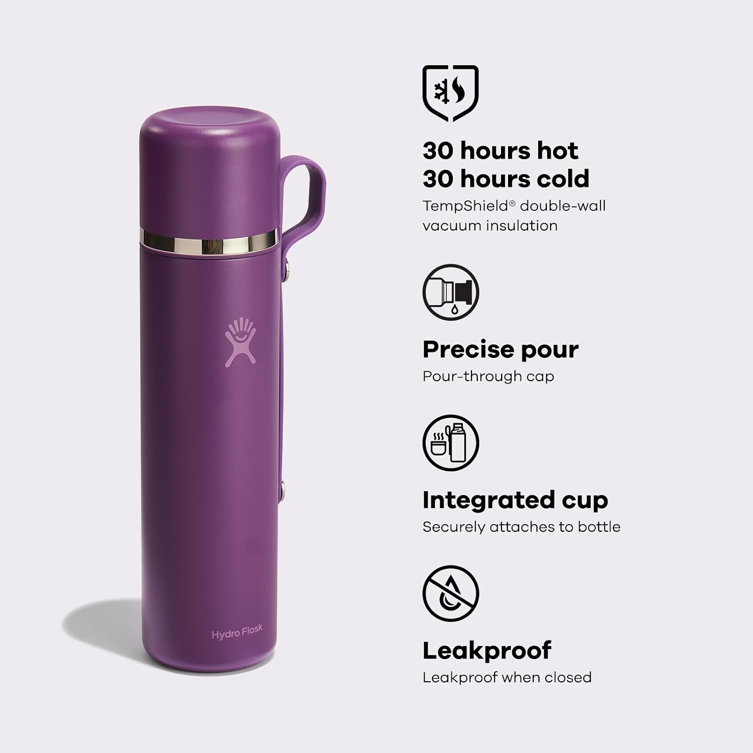 image:imageHydro Flask Hot Flask amp Cup Insulated Stainless Steel Hot Drink Travel Container for Coffee amp Tea 36 Oz Palmer GreenPALMER GREEN