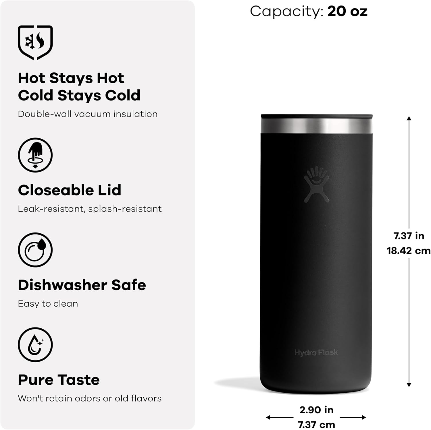 image:imageHydro Flask Travel Coffee Cup Insulated Stainless Steel NonSpill Leak Proof ToGo Coffee Tumbler 20 Oz Palmer GreenHarbor Blue