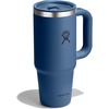 Hydro Flask Coffee Travel Tumbler Mug – Insulated Stainless Steel, Leak Proof Hot & Iced Coffee Cup 24 Oz Burgundy(Harbor Blue)