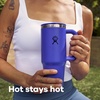 Hydro Flask Coffee Travel Tumbler Mug – Insulated Stainless Steel, Leak Proof Hot & Iced Coffee Cup 24 Oz Burgundy(Shale Gray)