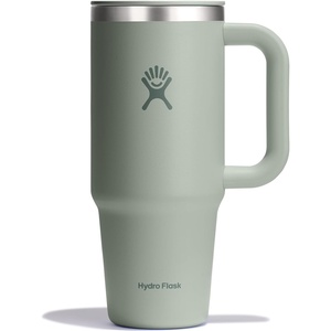 Hydro Flask Coffee Travel Tumbler Mug – Insulated Stainless Steel, Leak Proof Hot & Iced Coffee Cup 24 Oz Burgundy(Agave Green)