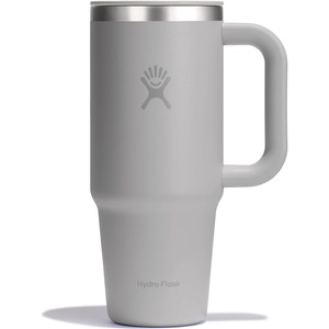 Hydro Flask Coffee Travel Tumbler Mug – Insulated Stainless Steel, Leak Proof Hot & Iced Coffee Cup 24 Oz Burgundy(Birch Gray)