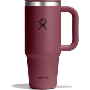 Hydro Flask Coffee Travel Tumbler Mug – Insulated Stainless Steel, Leak Proof Hot & Iced Coffee Cup 24 Oz Burgundy(Burgundy)