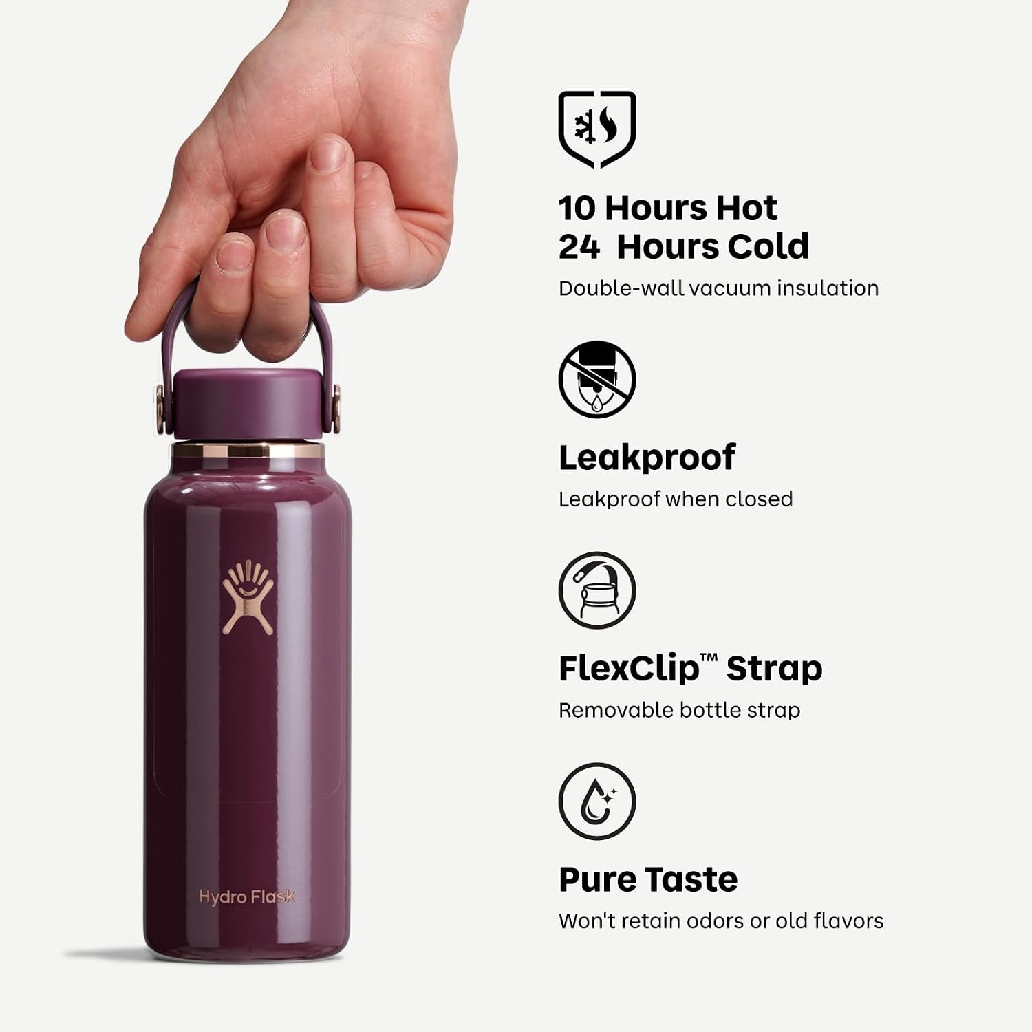 image:imageHydro Flask Burgundy Micro Hydro Bottle 200 ml 1 EAGloss Currant